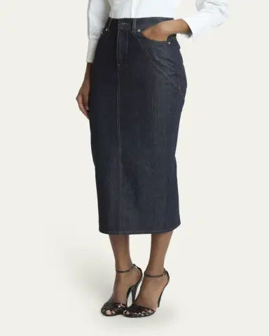 Givenchy Denim Kick-Pleat Midi Skirt | Thumbnail 4 Givenchy Denim Kick-Pleat Midi Skirt | Thumbnail 4