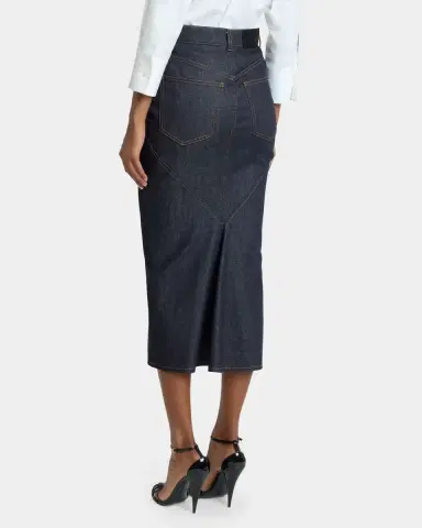 Givenchy Denim Kick-Pleat Midi Skirt | Thumbnail 7 Givenchy Denim Kick-Pleat Midi Skirt | Thumbnail 7
