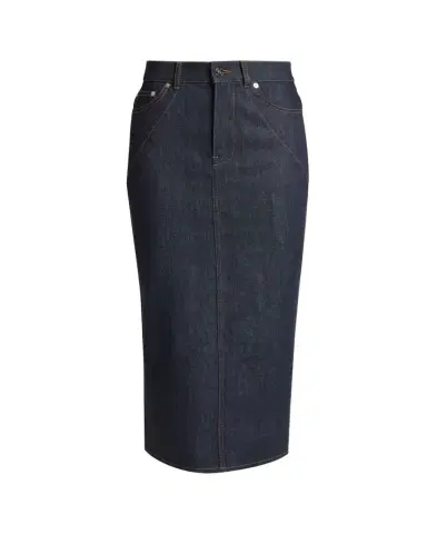 Givenchy Denim Kick-Pleat Midi Skirt | Thumbnail 1 Givenchy Denim Kick-Pleat Midi Skirt | Thumbnail 1