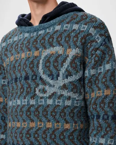 LOEWE Men's L-Monogram Intarsia Knit Crewneck Sweater | Thumbnail 8 LOEWE Men's L-Monogram Intarsia Knit Crewneck Sweater | Thumbnail 8