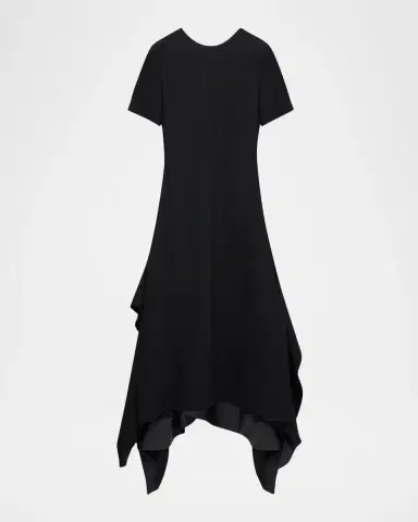 Loewe Short-Sleeve Asymmetric-Hem Midi Dress | Thumbnail 2 Loewe Short-Sleeve Asymmetric-Hem Midi Dress | Thumbnail 2