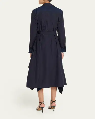 Loewe Long-Sleeve Handkerchief Midi Wrap Shirtdress | Thumbnail 3 Loewe Long-Sleeve Handkerchief Midi Wrap Shirtdress | Thumbnail 3