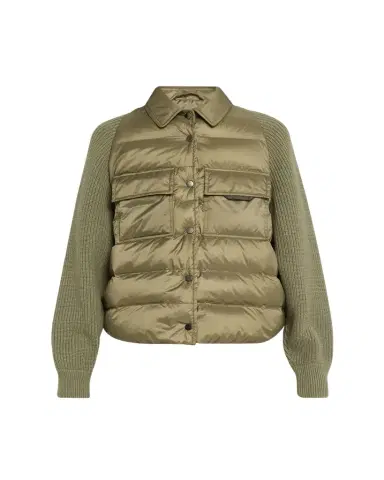 Brunello Cucinelli Superlight Down Padded Jacket With Knit Sleeves | Thumbnail 1 Brunello Cucinelli Superlight Down Padded Jacket With Knit Sleeves | Thumbnail 1