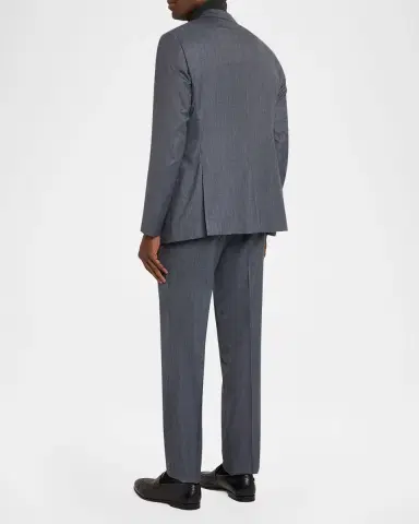 Giorgio Armani Men 's Wool and Silk Micro-Check Soft Two-Piece Suit | Thumbnail 2 Giorgio Armani Men 's Wool and Silk Micro-Check Soft Two-Piece Suit | Thumbnail 2
