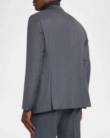 Giorgio Armani Men 's Wool and Silk Micro-Check Soft Two-Piece Suit | Thumbnail 4 Giorgio Armani Men 's Wool and Silk Micro-Check Soft Two-Piece Suit | Thumbnail 4