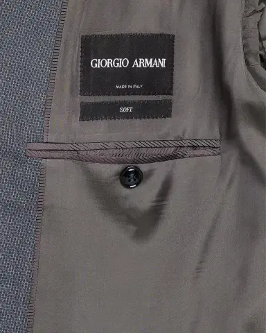 Giorgio Armani Men 's Wool and Silk Micro-Check Soft Two-Piece Suit | Thumbnail 6 Giorgio Armani Men 's Wool and Silk Micro-Check Soft Two-Piece Suit | Thumbnail 6