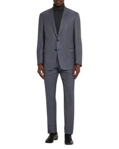 Giorgio Armani Men 's Wool and Silk Micro-Check Soft Two-Piece Suit | Thumbnail 1 Giorgio Armani Men 's Wool and Silk Micro-Check Soft Two-Piece Suit | Thumbnail 1