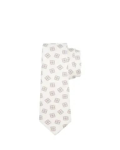 Kiton Men's Geometric Square Silk 7-Fold Tie | Thumbnail 1 Kiton Men's Geometric Square Silk 7-Fold Tie | Thumbnail 1