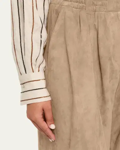 Brunello Cucinelli Couture Suede Pull-On Bermuda Shorts | Thumbnail 5 Brunello Cucinelli Couture Suede Pull-On Bermuda Shorts | Thumbnail 5