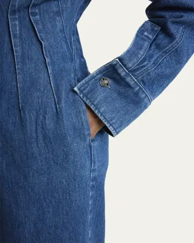 Givenchy Cocoon-Sleeve Waisted Denim Midi Shirtdress | Thumbnail 5 Givenchy Cocoon-Sleeve Waisted Denim Midi Shirtdress | Thumbnail 5