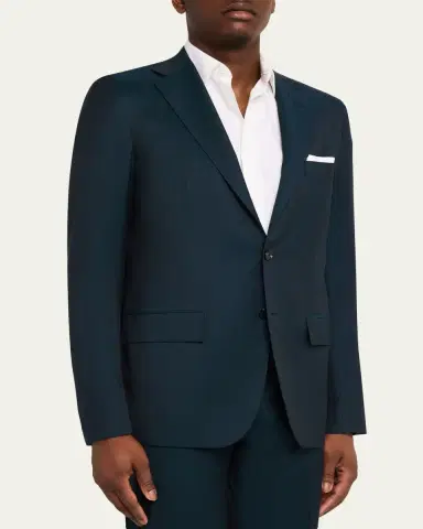 Kiton Men's Wool Micro-Herringbone Two-Piece Suit | Thumbnail 4 Kiton Men's Wool Micro-Herringbone Two-Piece Suit | Thumbnail 4