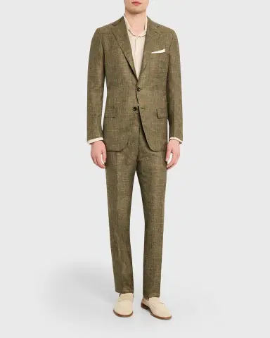Kiton Men's Windowpane Cashmere Blend Suit | Thumbnail 6 Kiton Men's Windowpane Cashmere Blend Suit | Thumbnail 6