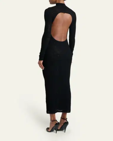 Givenchy Fitted Open Back Floral Knit Dress | Thumbnail 3 Givenchy Fitted Open Back Floral Knit Dress | Thumbnail 3