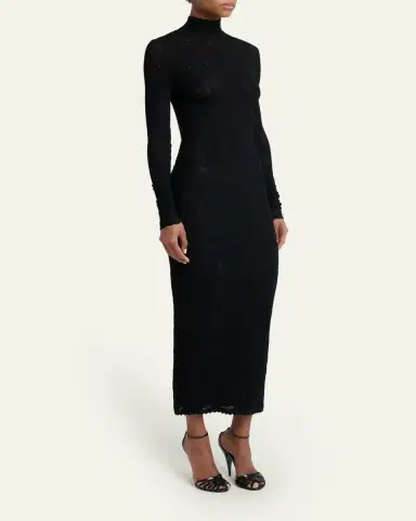 Givenchy Fitted Open Back Floral Knit Dress | Thumbnail 4 Givenchy Fitted Open Back Floral Knit Dress | Thumbnail 4