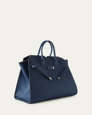 Valextra Men's Milano Large Millepunte Calfskin Top-Handle Bag | Thumbnail 6 Valextra Men's Milano Large Millepunte Calfskin Top-Handle Bag | Thumbnail 6