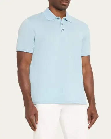 Kiton en's Cotton Rib Polo Shirt | Thumbnail 4 Kiton en's Cotton Rib Polo Shirt | Thumbnail 4