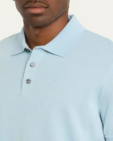 Kiton en's Cotton Rib Polo Shirt | Thumbnail 5 Kiton en's Cotton Rib Polo Shirt | Thumbnail 5