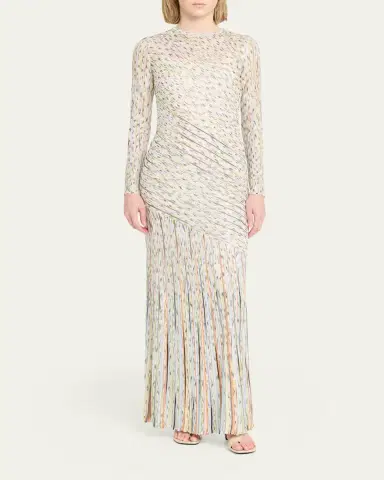 Missoni Draped Striped Sequined Maxi Dress | Thumbnail 2 Missoni Draped Striped Sequined Maxi Dress | Thumbnail 2