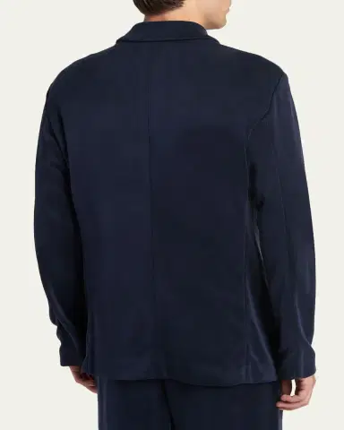 Giorgio Armani Men's Cupro Blend Patch-Pocket Blazer | Thumbnail 3 Giorgio Armani Men's Cupro Blend Patch-Pocket Blazer | Thumbnail 3