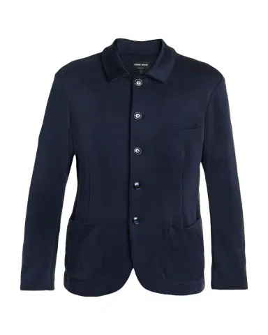 Giorgio Armani Men's Cupro Blend Patch-Pocket Blazer | Thumbnail 1 Giorgio Armani Men's Cupro Blend Patch-Pocket Blazer | Thumbnail 1