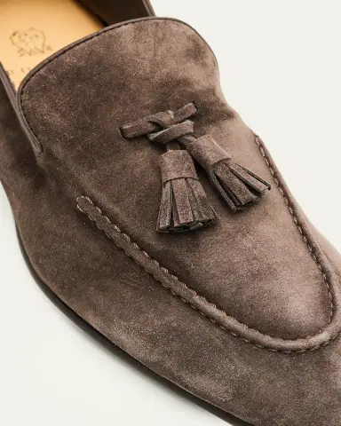 Brunello Cucinelli Men's Suede Tassel Loafers | Thumbnail 3 Brunello Cucinelli Men's Suede Tassel Loafers | Thumbnail 3