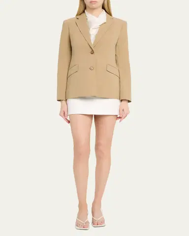 SIMKHAI Moren Pleated Back Blazer | Thumbnail 2 SIMKHAI Moren Pleated Back Blazer | Thumbnail 2