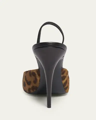 Saint Laurent 110mm Tuileries Leopard-Printed Calf Hair Slingback Pumps | Thumbnail 5 Saint Laurent 110mm Tuileries Leopard-Printed Calf Hair Slingback Pumps | Thumbnail 5