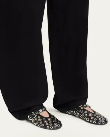 Alaïa Grommet Leather Ballet Flats | Thumbnail 2 Alaïa Grommet Leather Ballet Flats | Thumbnail 2