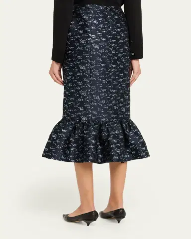 Markarian Farinata Floral Twill Ruffle Midi Skirt | Thumbnail 3 Markarian Farinata Floral Twill Ruffle Midi Skirt | Thumbnail 3