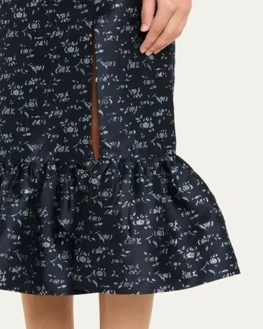 Markarian Farinata Floral Twill Ruffle Midi Skirt | Thumbnail 5 Markarian Farinata Floral Twill Ruffle Midi Skirt | Thumbnail 5