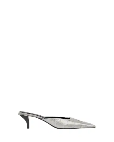 Gucci 55mm Textured Metallic Silk Mule Pumps | Thumbnail 1 Gucci 55mm Textured Metallic Silk Mule Pumps | Thumbnail 1