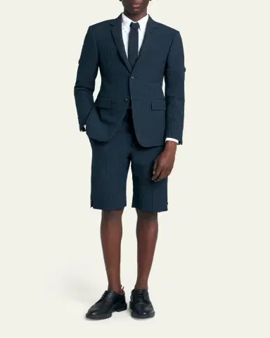 Thom Browne Men's Wool Seersucker Single-Breasted Sport Coat | Thumbnail 2 Thom Browne Men's Wool Seersucker Single-Breasted Sport Coat | Thumbnail 2