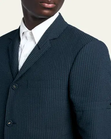 Thom Browne Men's Wool Seersucker Single-Breasted Sport Coat | Thumbnail 5 Thom Browne Men's Wool Seersucker Single-Breasted Sport Coat | Thumbnail 5