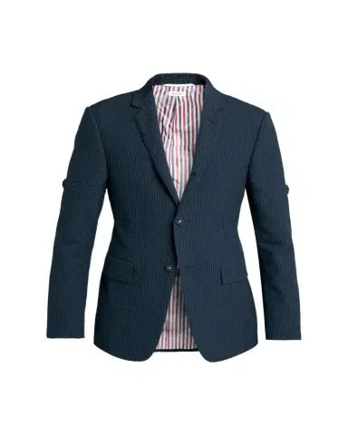 Thom Browne Men's Wool Seersucker Single-Breasted Sport Coat | Thumbnail 1 Thom Browne Men's Wool Seersucker Single-Breasted Sport Coat | Thumbnail 1