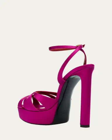 Saint Laurent 110mm Chandelle Satin Platform Sandals | Thumbnail 2 Saint Laurent 110mm Chandelle Satin Platform Sandals | Thumbnail 2