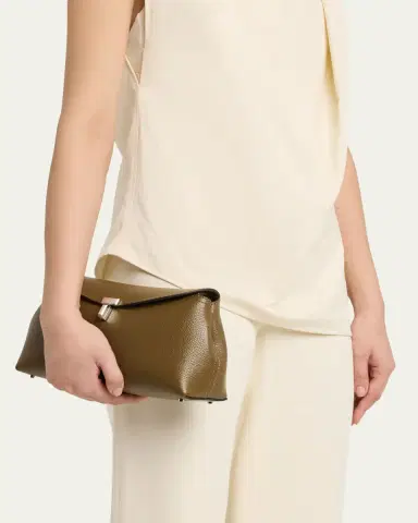 Toteme T-Lock Soft Textured Palmellato Leather Clutch | Thumbnail 2 Toteme T-Lock Soft Textured Palmellato Leather Clutch | Thumbnail 2