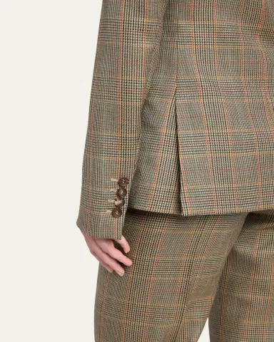 McQueen Prince Of Wales Wool Single-Breasted Blazer | Thumbnail 5 McQueen Prince Of Wales Wool Single-Breasted Blazer | Thumbnail 5