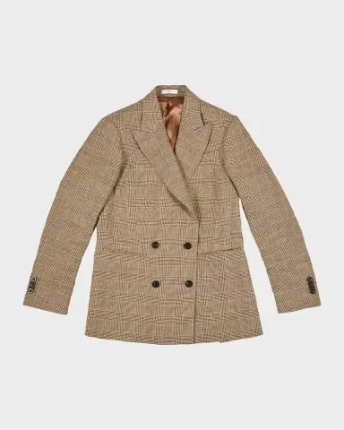 Boglioli Men's Linen Prince of Wales Double-Breasted Sport Coat | Thumbnail 2 Boglioli Men's Linen Prince of Wales Double-Breasted Sport Coat | Thumbnail 2