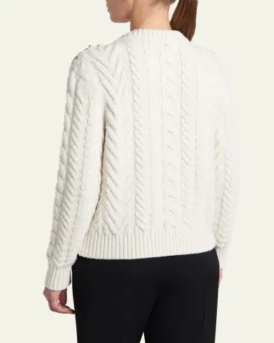 McQueen Crystal Cashmere Cable Crewneck Sweater | Thumbnail 3 McQueen Crystal Cashmere Cable Crewneck Sweater | Thumbnail 3