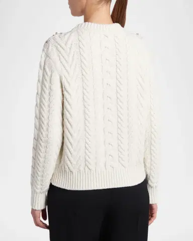 McQueen Crystal Cashmere Cable Crewneck Sweater | Thumbnail 7 McQueen Crystal Cashmere Cable Crewneck Sweater | Thumbnail 7