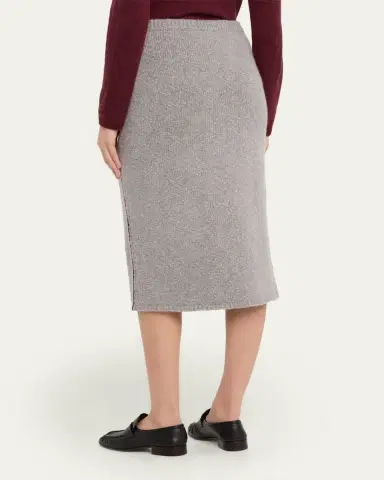 The Elder Statesman Glacier Cashmere Knit Midi Skirt | Thumbnail 3 The Elder Statesman Glacier Cashmere Knit Midi Skirt | Thumbnail 3