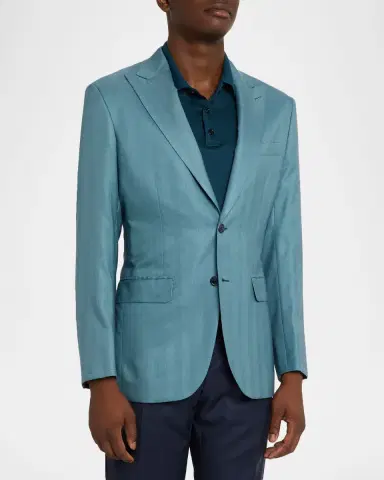 Brioni Men's Plume Cashmere Single-Breasted Blazer | Thumbnail 4 Brioni Men's Plume Cashmere Single-Breasted Blazer | Thumbnail 4