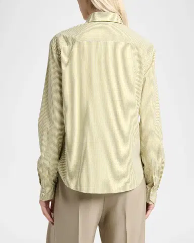 Saint Laurent Striped Cotton Poplin Button-Down Shirt | Thumbnail 2 Saint Laurent Striped Cotton Poplin Button-Down Shirt | Thumbnail 2
