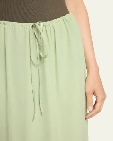 Saint Laurent Lace-Trim Silk Midi Skirt | Thumbnail 5 Saint Laurent Lace-Trim Silk Midi Skirt | Thumbnail 5