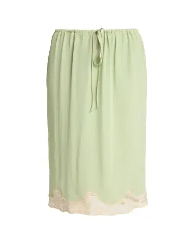 Saint Laurent Lace-Trim Silk Midi Skirt | Thumbnail 1 Saint Laurent Lace-Trim Silk Midi Skirt | Thumbnail 1