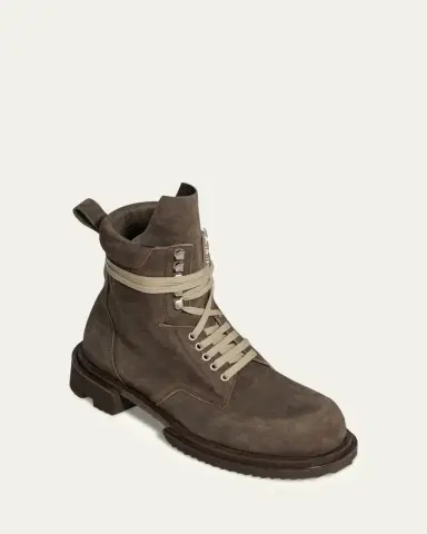 Rick Owens Men's Low Army Gabe Leather Lace-Up Ankle Boots | Thumbnail 2 Rick Owens Men's Low Army Gabe Leather Lace-Up Ankle Boots | Thumbnail 2