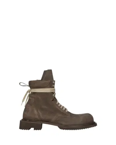 Rick Owens Men's Low Army Gabe Leather Lace-Up Ankle Boots | Thumbnail 1 Rick Owens Men's Low Army Gabe Leather Lace-Up Ankle Boots | Thumbnail 1