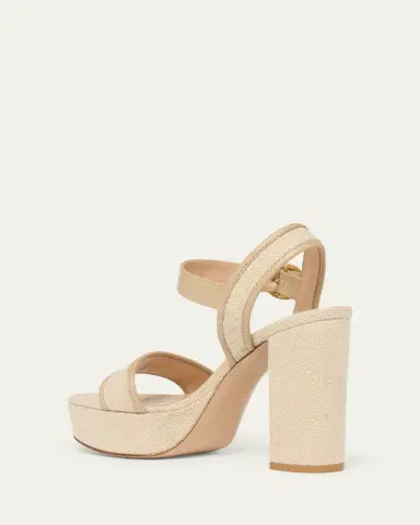 Gianvito Rossi 70mm Platform Leather-Trimmed Canvas Sandals | Thumbnail 2 Gianvito Rossi 70mm Platform Leather-Trimmed Canvas Sandals | Thumbnail 2
