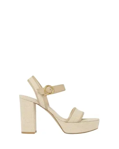 Gianvito Rossi 70mm Platform Leather-Trimmed Canvas Sandals | Thumbnail 1 Gianvito Rossi 70mm Platform Leather-Trimmed Canvas Sandals | Thumbnail 1
