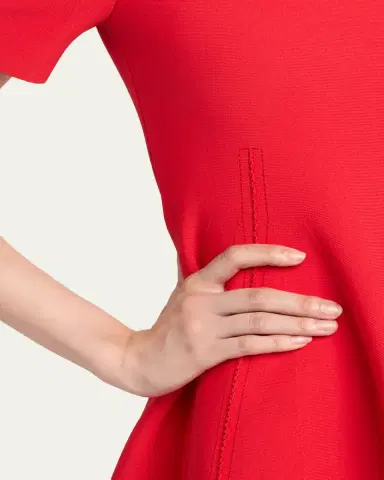 Alexander McQueen Puff-Sleeve Fit-&-Flare Mini Dress | Thumbnail 5 Alexander McQueen Puff-Sleeve Fit-&-Flare Mini Dress | Thumbnail 5